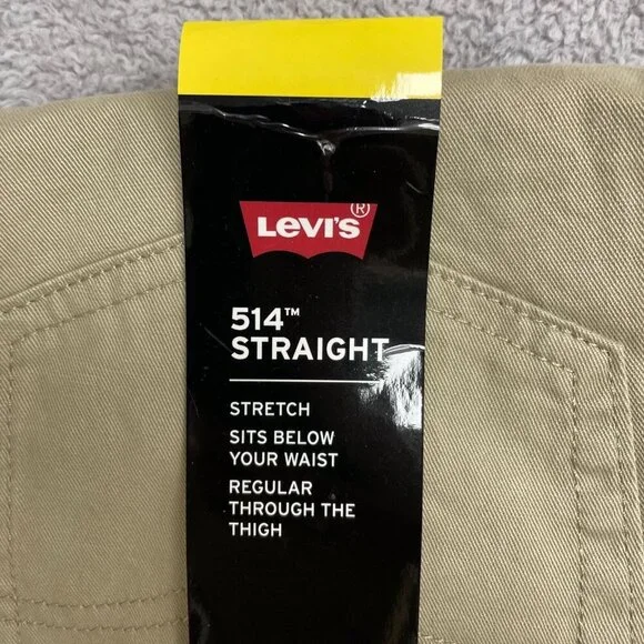 NEW Levis 514 Men's 32x30 Straight Fit Stretch Khaki Pants Regular Cotton Blend - Picture 5 of 9